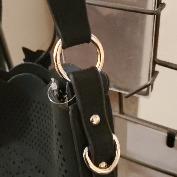 Punched leather Hobo Handbag - Picture 3 of 5